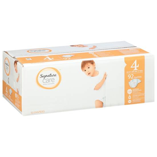 Signature Care Stage 4 (23-37 lbs) Diapers (92 diapers)