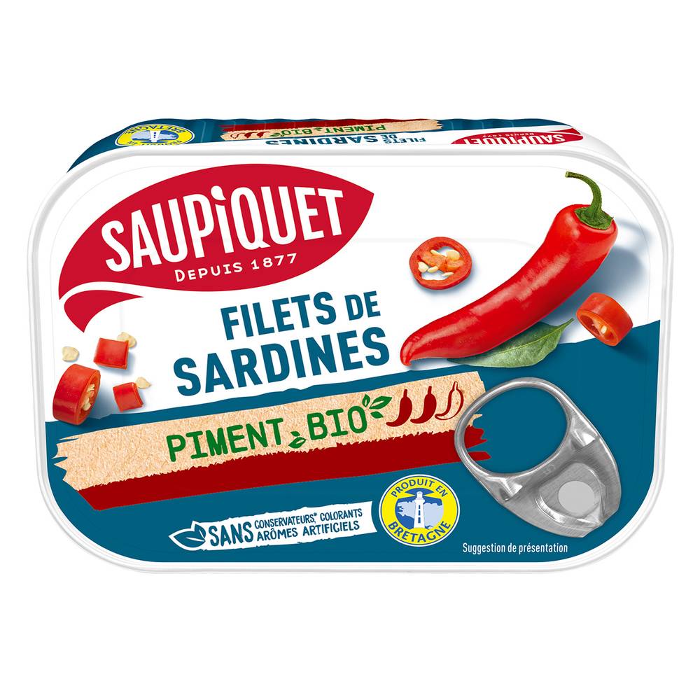 Saupiquet - Filet de sardine piment bio (70g)