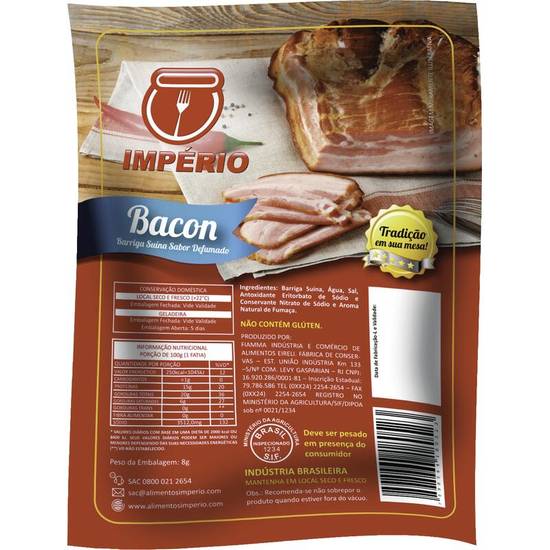 Império da carne Bacon defumado pedaço (embalagem: 300 g aprox)