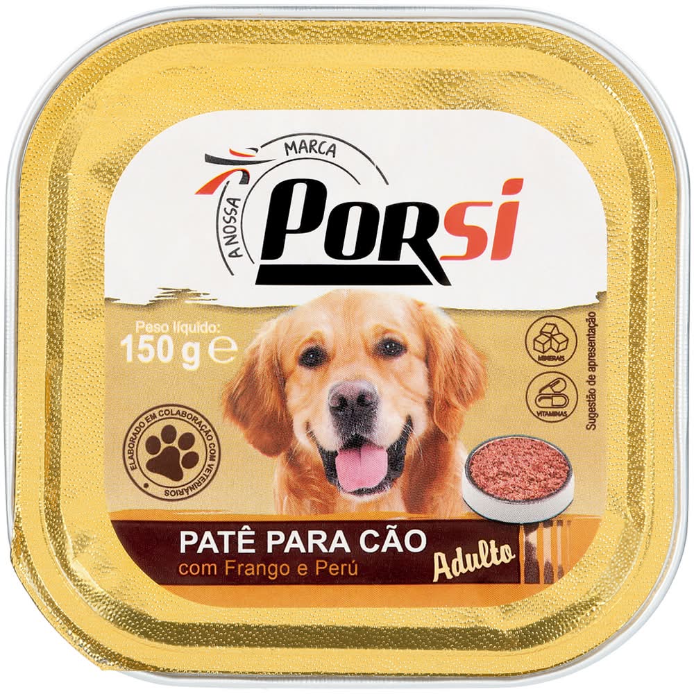 PorSi - Comida húmida para cão de frango e peru, 150 g