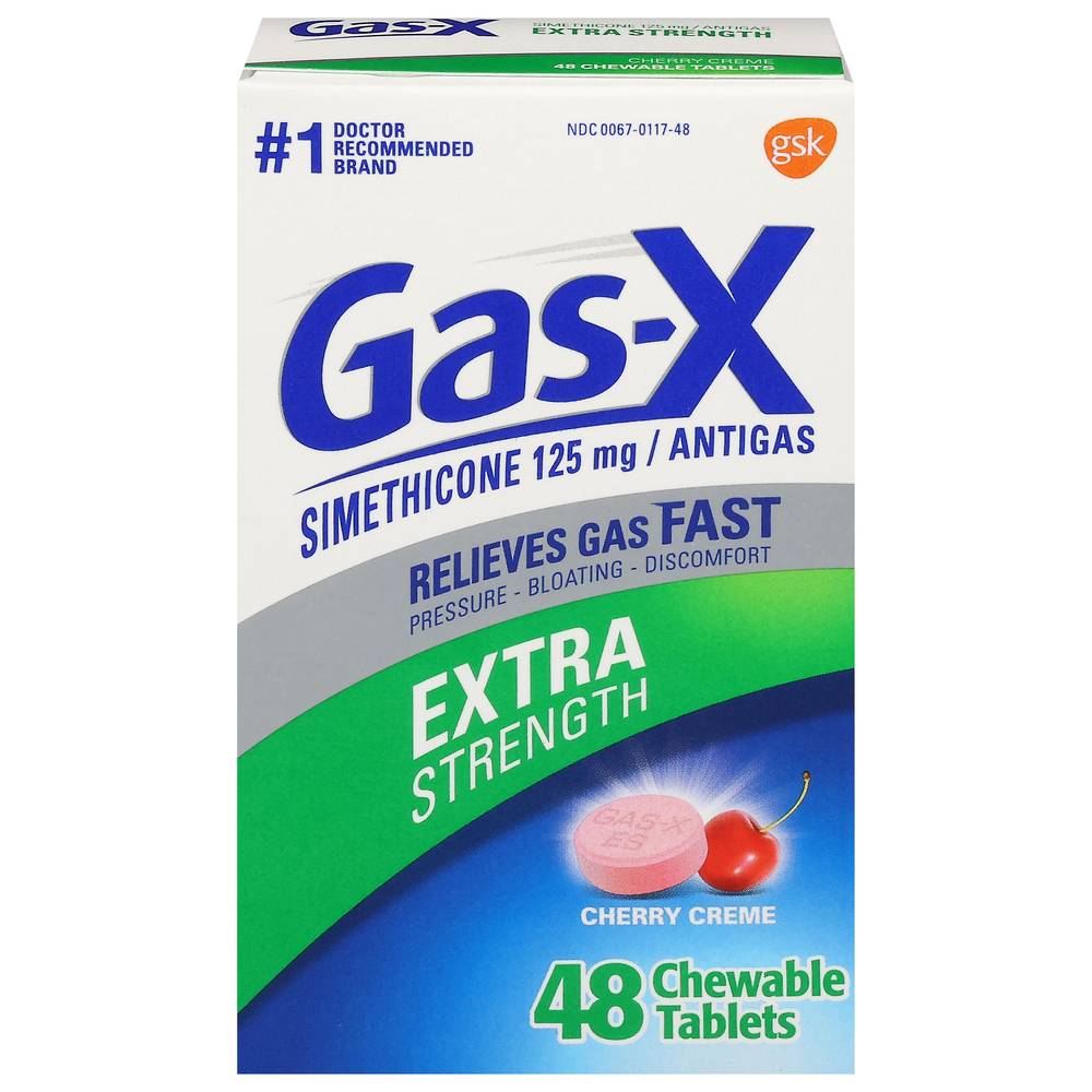 Gas-X Extra Strength Gas Relief Chewable Tablets, Cherry Creme (48 ct)