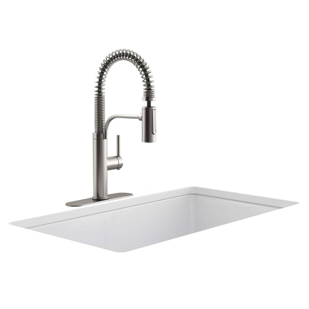 Kohler Provo Semi-Pro Kitchen Faucet, Stainless Steel