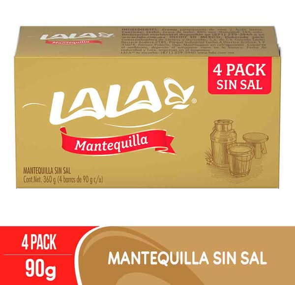 Lala · Mantequilla en barra sin sal (4 x 90 g)
