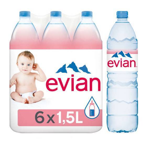 Evian eau minérale naturelle plate 6*1.5 L