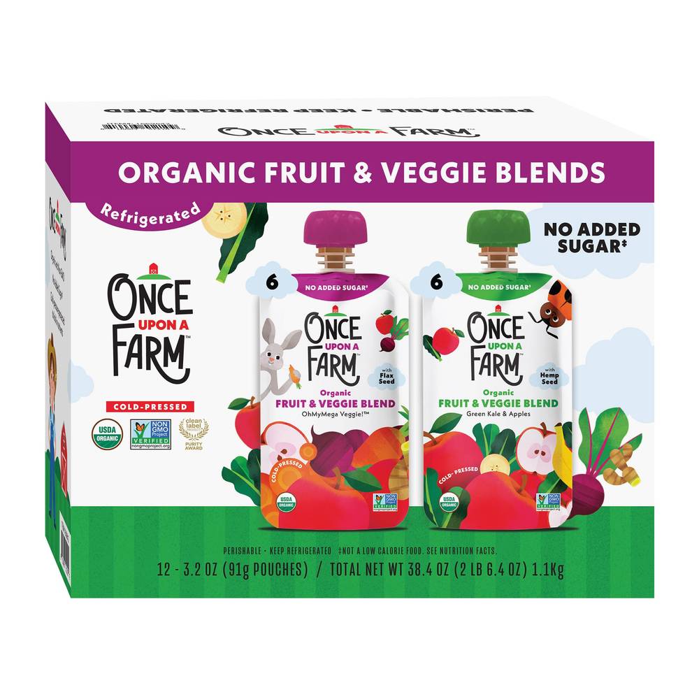 Once Upon a Farm Organic Fruit & Veggie Blends (12 ct) (assorted)