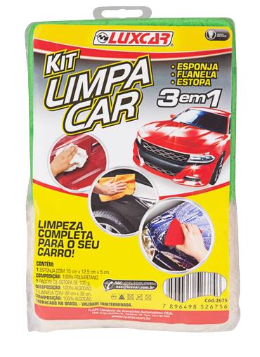 Luxcar kit limpa carros 3 em 1 (3 unidades)