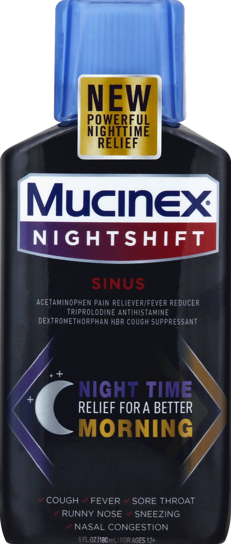 Mucinex Nightshift Sinus Adult Liquid Nighttime Relief