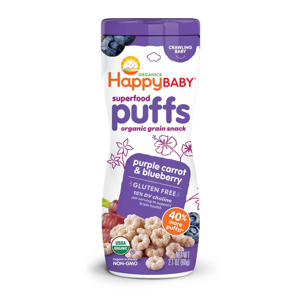 Happy Baby Organics Purple Carrot & Blueberry Superfood Puffs