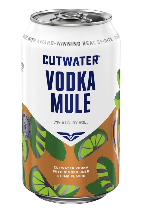 Cutwater Spirits Lime Flavor Vodka Mule With Ginger Beer (4 ct, 12 fl oz)
