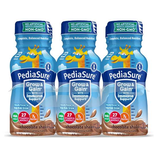 PediaSure Grow & Gain Kids Nutritional Shake Chocolate Ready-to-Drink 8 fl oz, 6CT