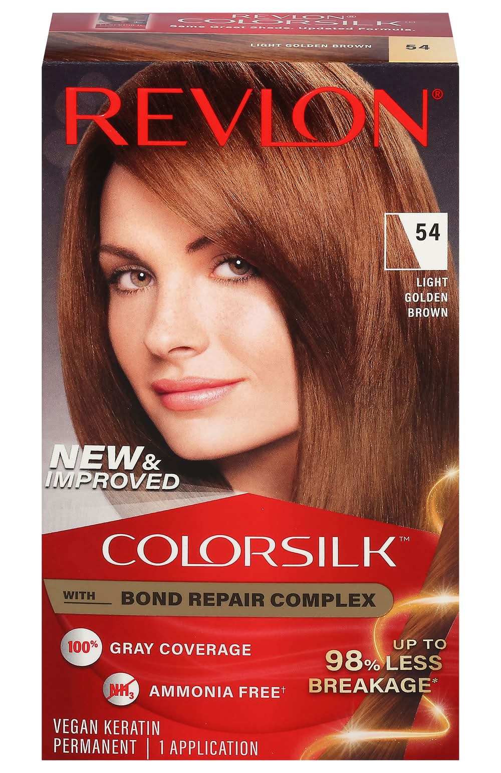 Revlon Colorsilk Permanent Hair Color, 54 Light Golden Brown (4.4 fl oz)