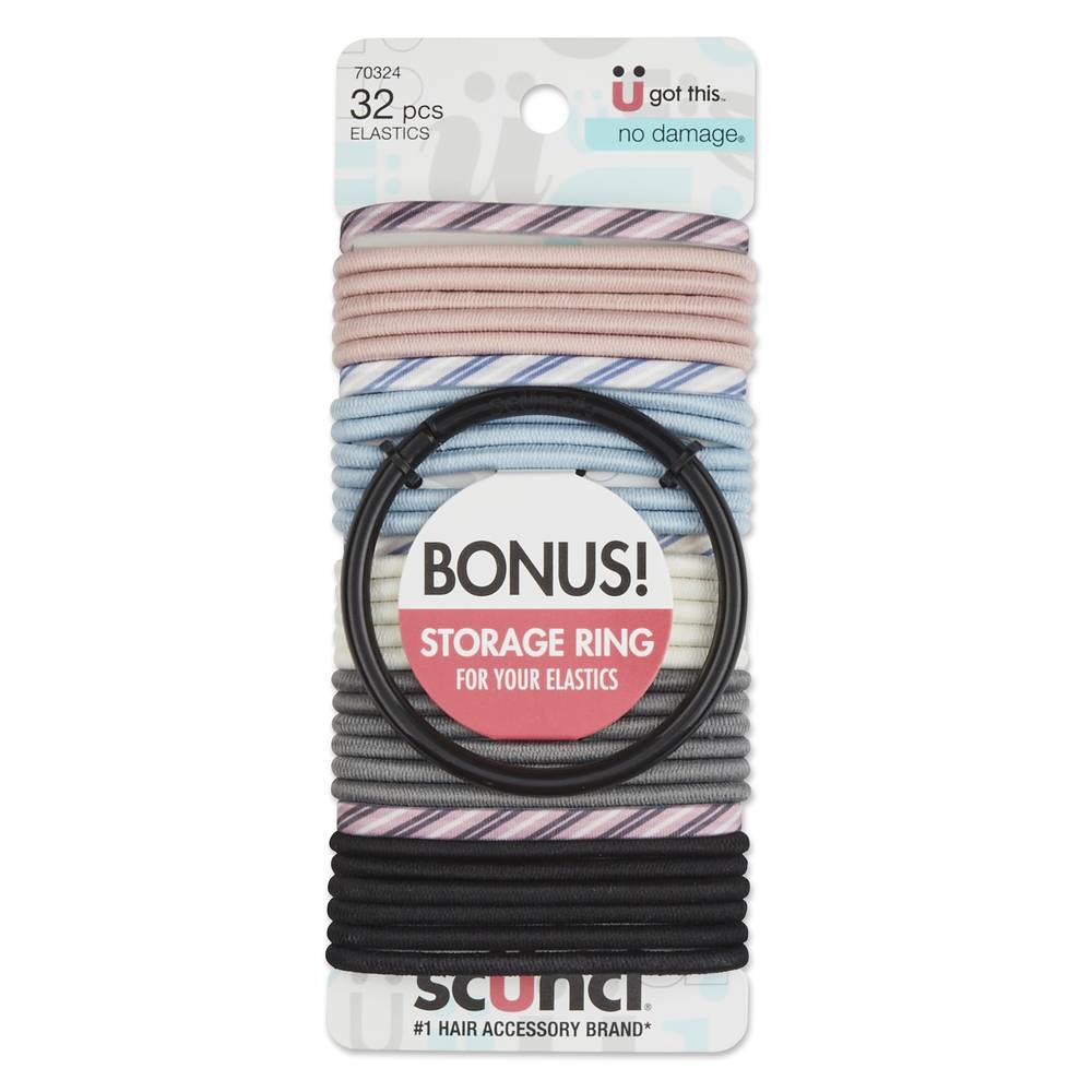 Scunci Mixed Pastel Elastics (32 ct)