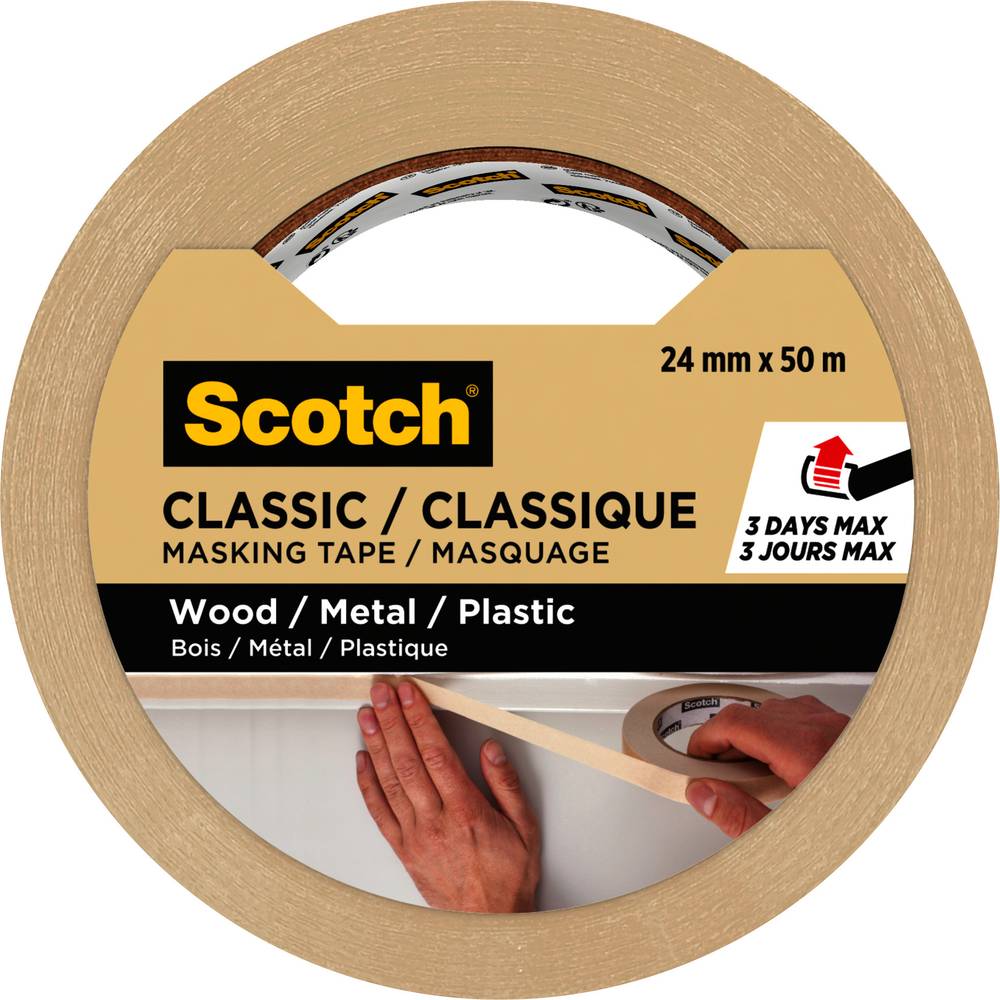 Scotch - Ruban de masquage lignes droites classic beige (50mx25mm )