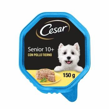 Comida húmeda de pollo para perros senior Cesar 150 g.