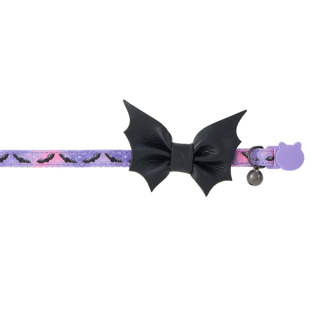 Thrills & Chills Embellish Bats Adjustable Collar (Color: Purple, Size: Cat (Adult))