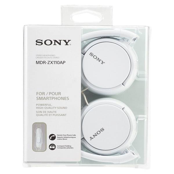 Sony Zx110ap Headphones W/Remote & Mic White