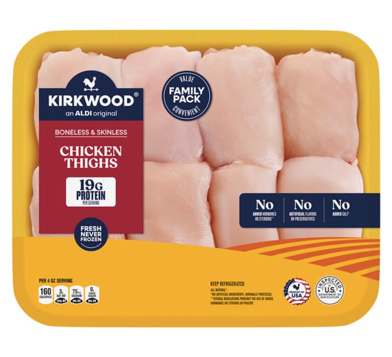 USDA Family Pack Boneless Skinless Chicken Thighs, per lb