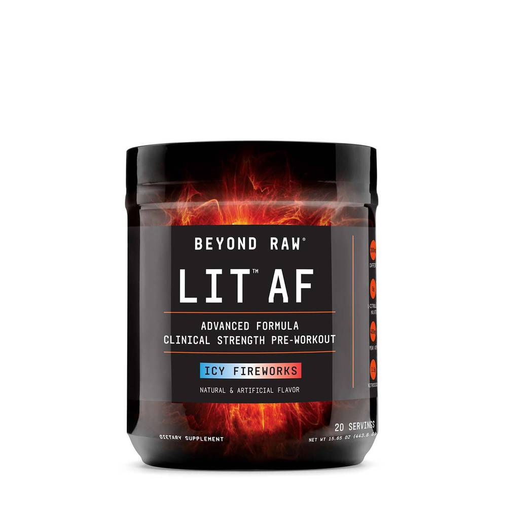 Beyond Raw Lit Af Pre-Workout (15.65 oz) (icy fireworks)