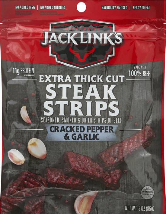 Jack Link's Cracked Pepper Garlic Steak Strips (2oz count)
