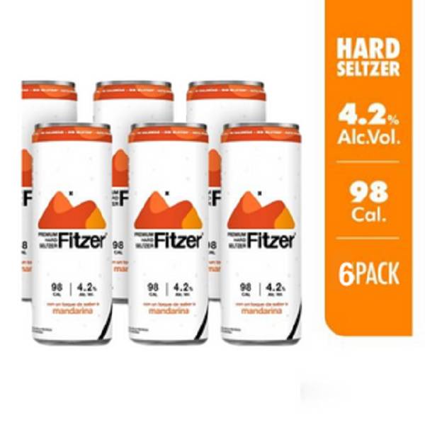 Fitzer hard seltzer (6 pack, 355 ml) (mandarina)