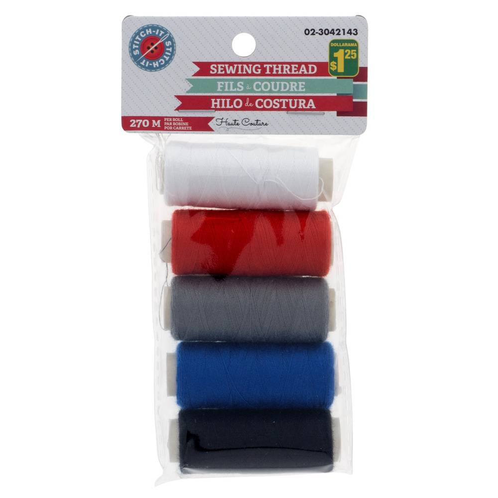 Sewing Thread (Assorted Colours), 5 Pack