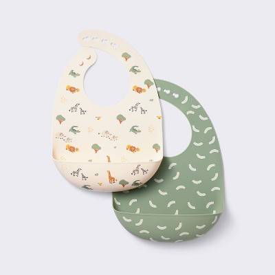 Cloud Island Animals Cresents Silicone Bibs (2 ct)