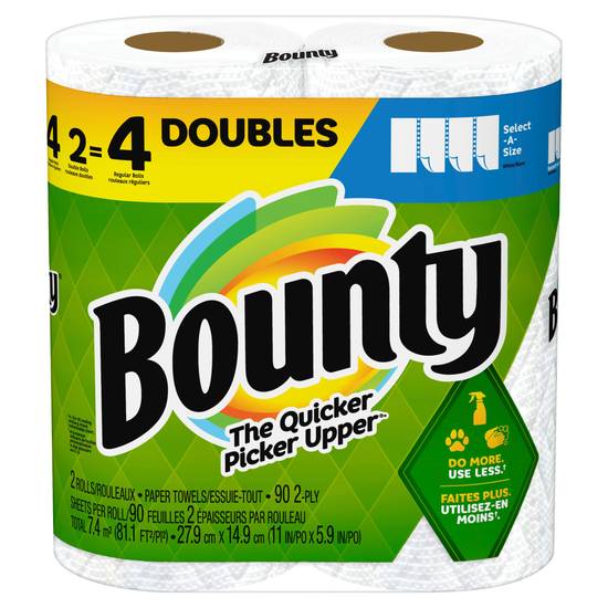 Bounty Select-A-Size Double Roll White Paper Towels, 2 ct