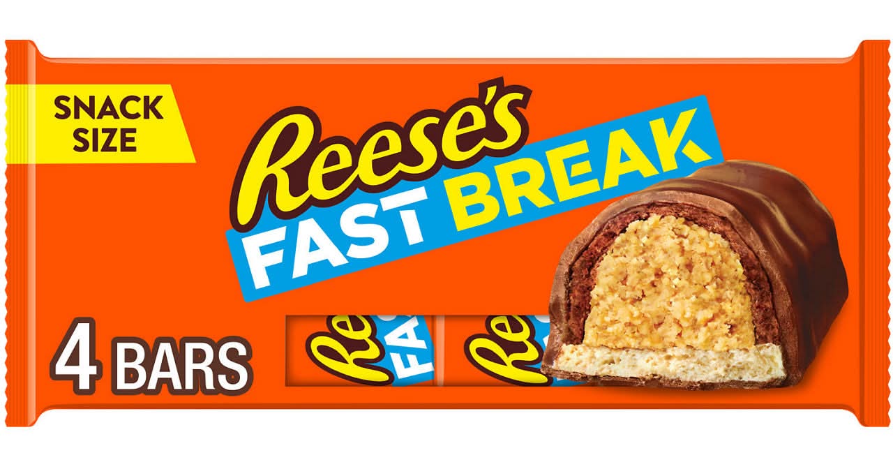 Reese'S Fast Break Peanut Butter Nougat Snack Size Candy Bars .67 Oz (4 Count)