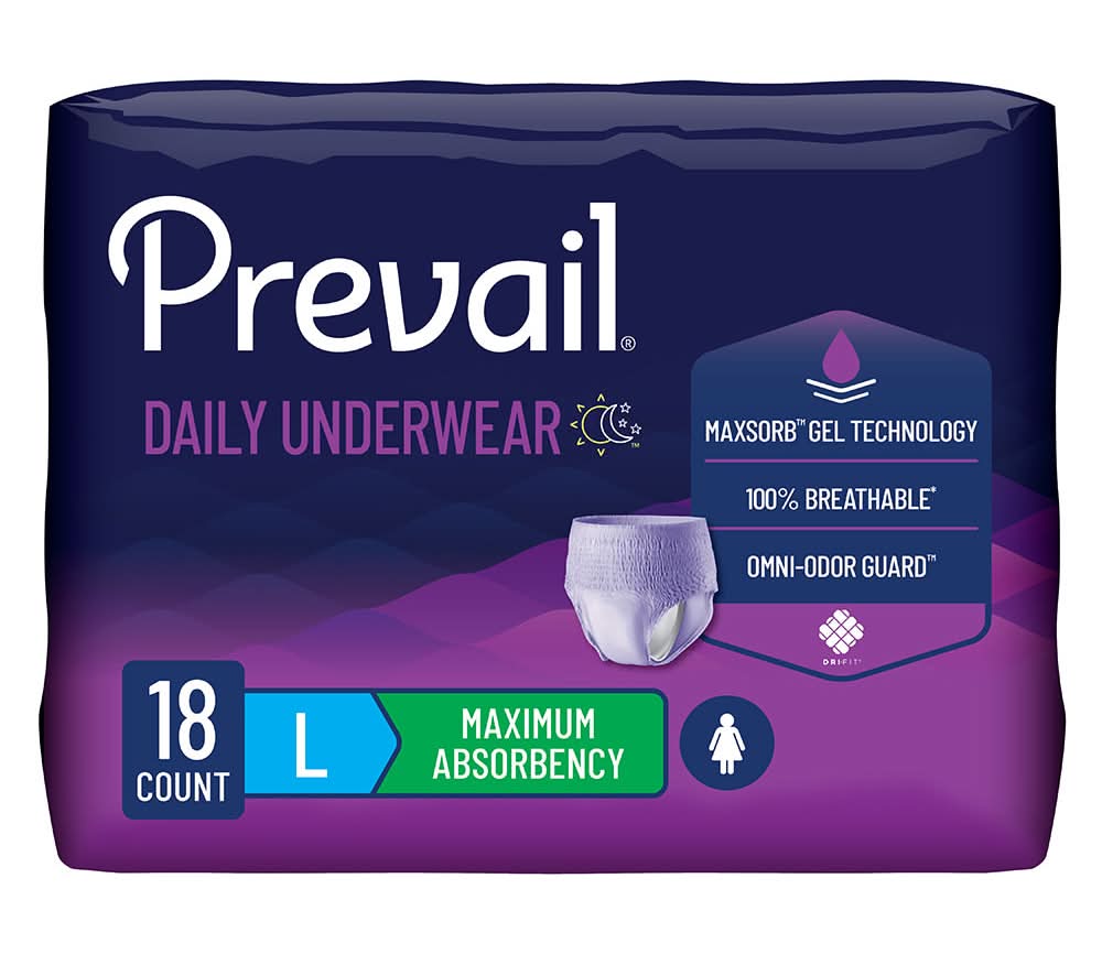 Prevail Incontinence Underwear for Women Maximum Absorbency, Large