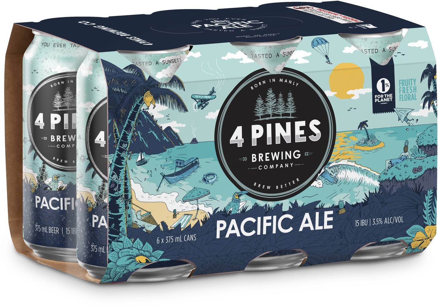4 Pines Brewing Pacific Ale Can 375mL x Pack 6