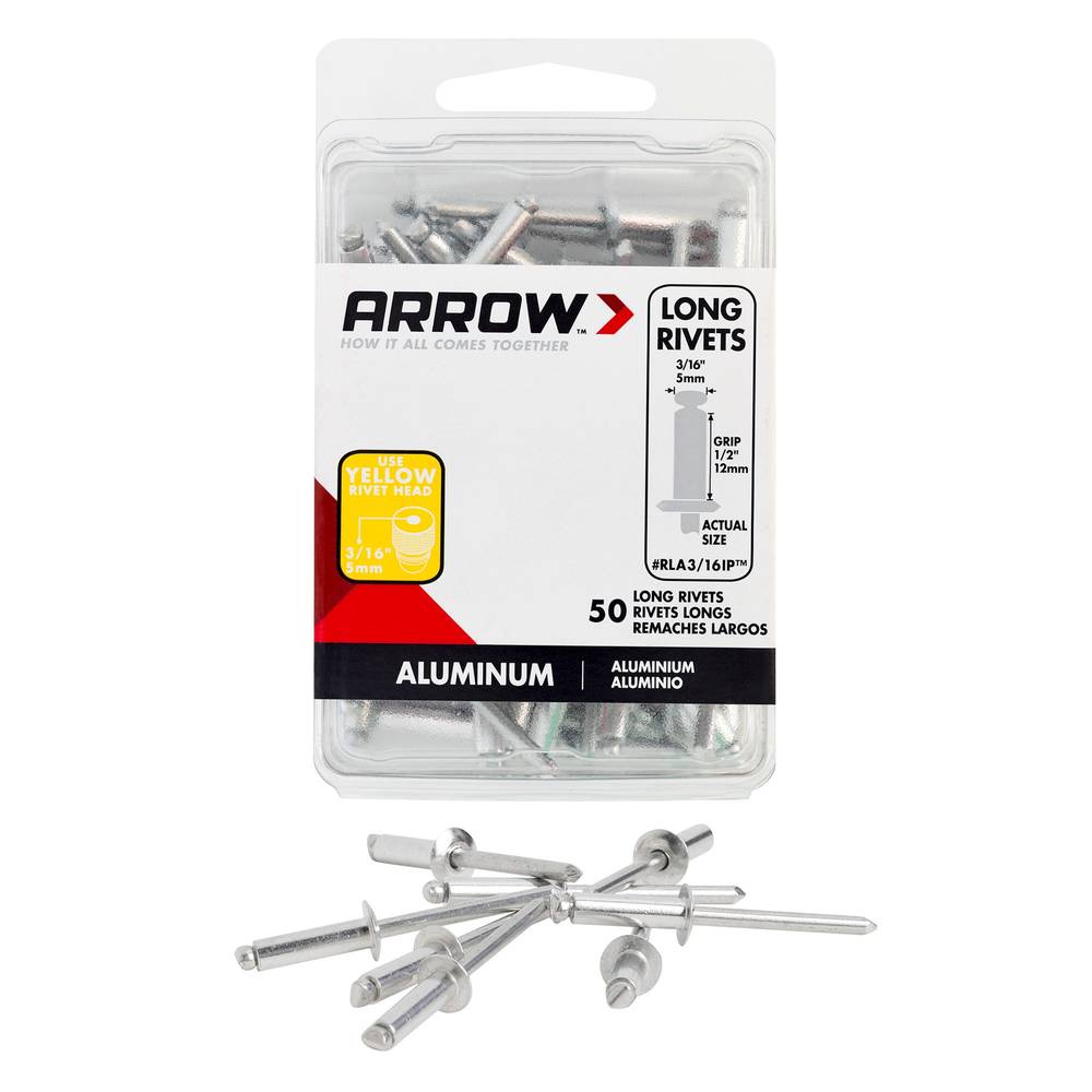 Arrow 50-Pack 3/16-in Plain Aluminum Rivet | RLA3/16IP