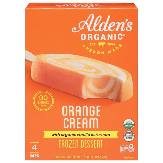 Alden's Organic Organic Orange Cream Bars (4 ct)