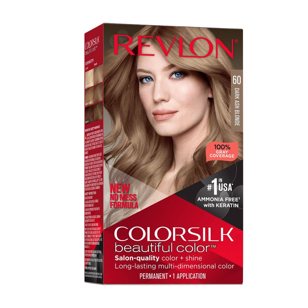 Revlon Colorsilk Beautiful Color Permanent Hair Color, 060 Dark Ash Blonde