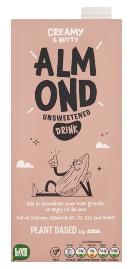 ASDA Plant Based Almond Unsweetened Drink (1L)