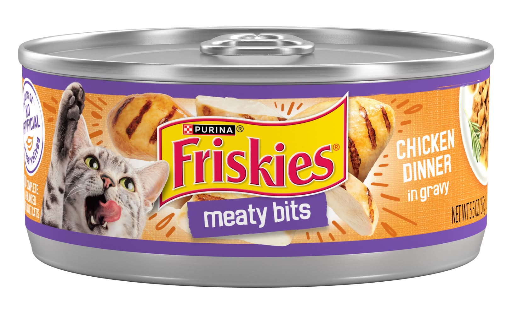 Purina Friskies Meaty Bits Chicken Dinner in Gravy Canned Wet Cat Food (5.5 oz)
