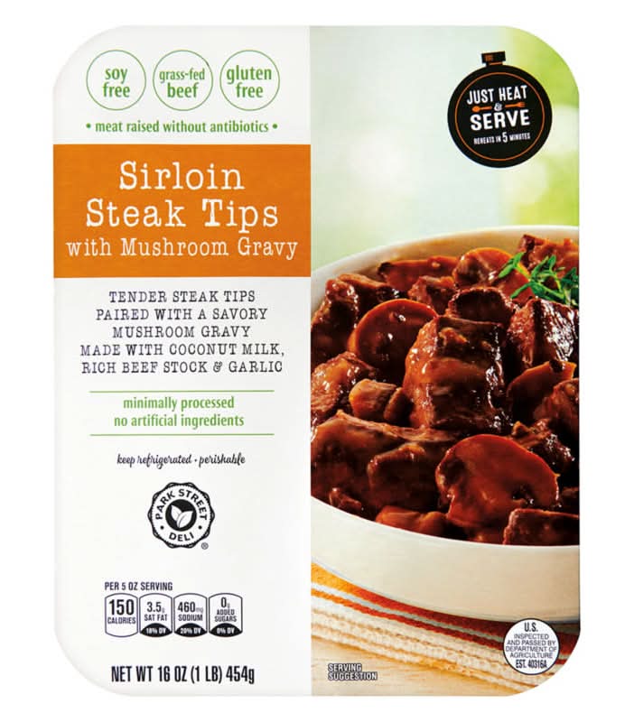 Park Street Deli Sirloin Steak Tips With Mushroom Gravy (16 oz)