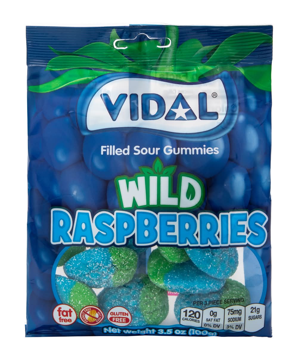 Vidal® Wild Raspberries Filled Sour Gummies 3.5oz