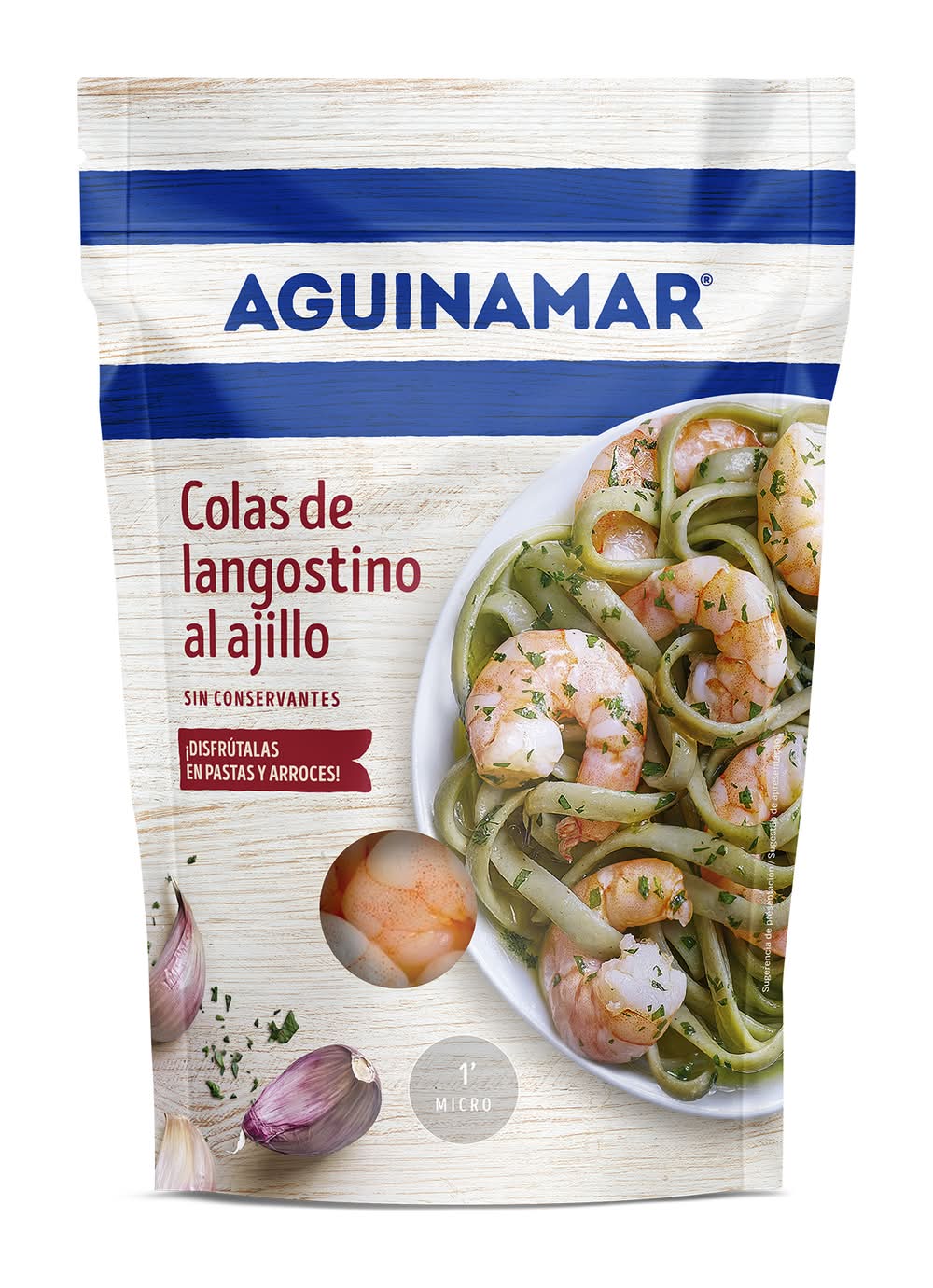 Colas de langostino al ajillo · Aguinamar (105 g)