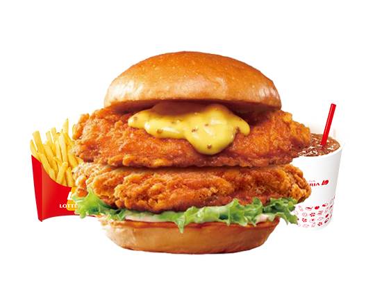 【セット】ダブルハニーマスタードチキンフィレバーガー Double Honey Mustard Chicken Fillet Burger Set