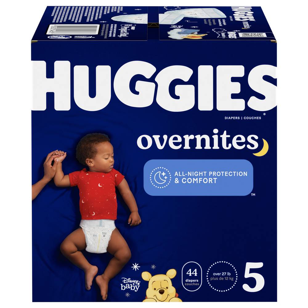 Huggies Overnites Diapers Size 5 Over 27 + Lbs