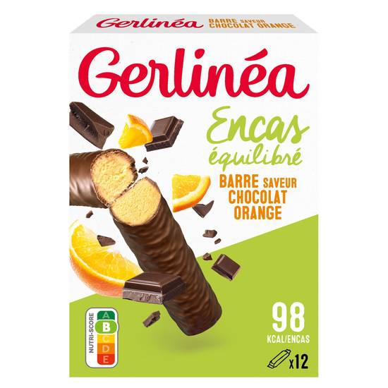Gerlinéa - Barre chocolat orange encas minceur (12 pièces)