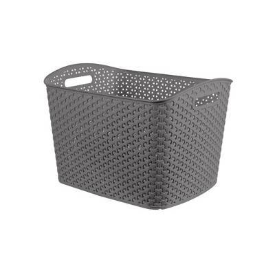 Brightroom Curved Decorative Storage Basket, XL, Grey