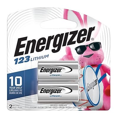 Energizer 123 Lithium Battery, 2/Pack (T45902)