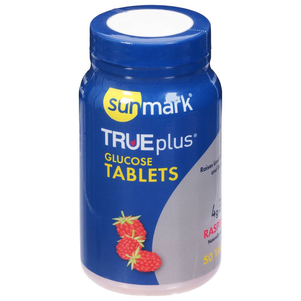Sunmark Trueplus Glucose Raspberry Tablets (50 ct)