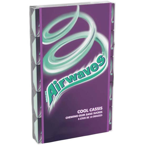 AIRWAVES - Chewing-gum cool cassis sans sucres - 5x10 dragées - 5x10