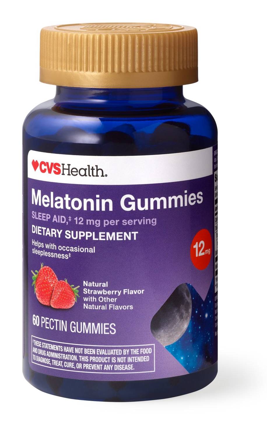 CVS Health Melatonin 12mg Gummies, Strawberry (60 ct)