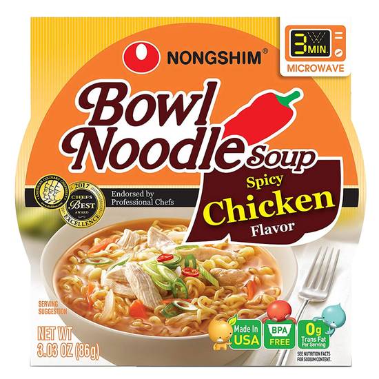 Nongshim Spicy Chicken Bowl Noodle Soup 3.03oz