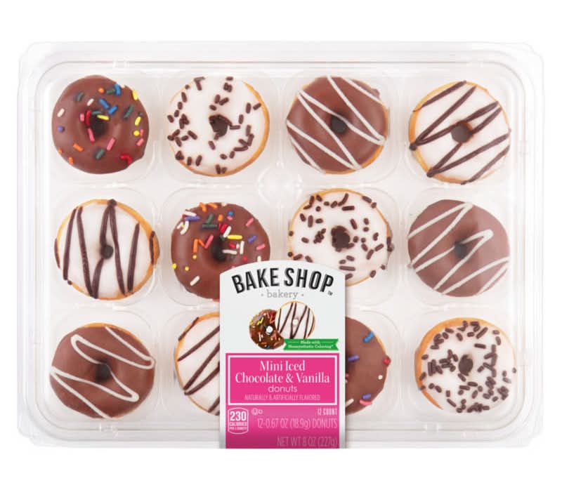 Bake Shop Mini Iced Donuts, Chocolate & Vanilla (8 oz, 12 ct)