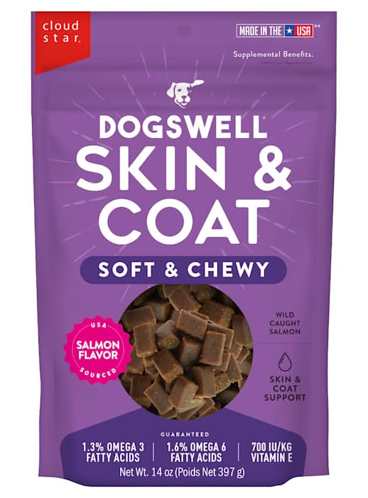 Dogswell Skin & Coat Soft & Chewy Salmon Dog Treats, 14 oz.