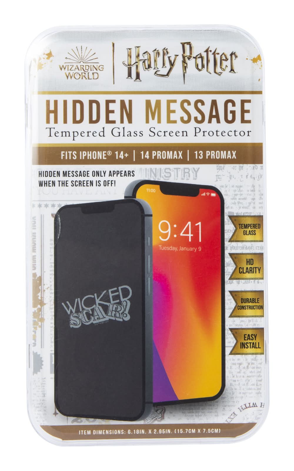 Harry Potter™ Hidden Message Screen Protector For iPhone 14 Plus®/14 Pro Max® Wicked Scar